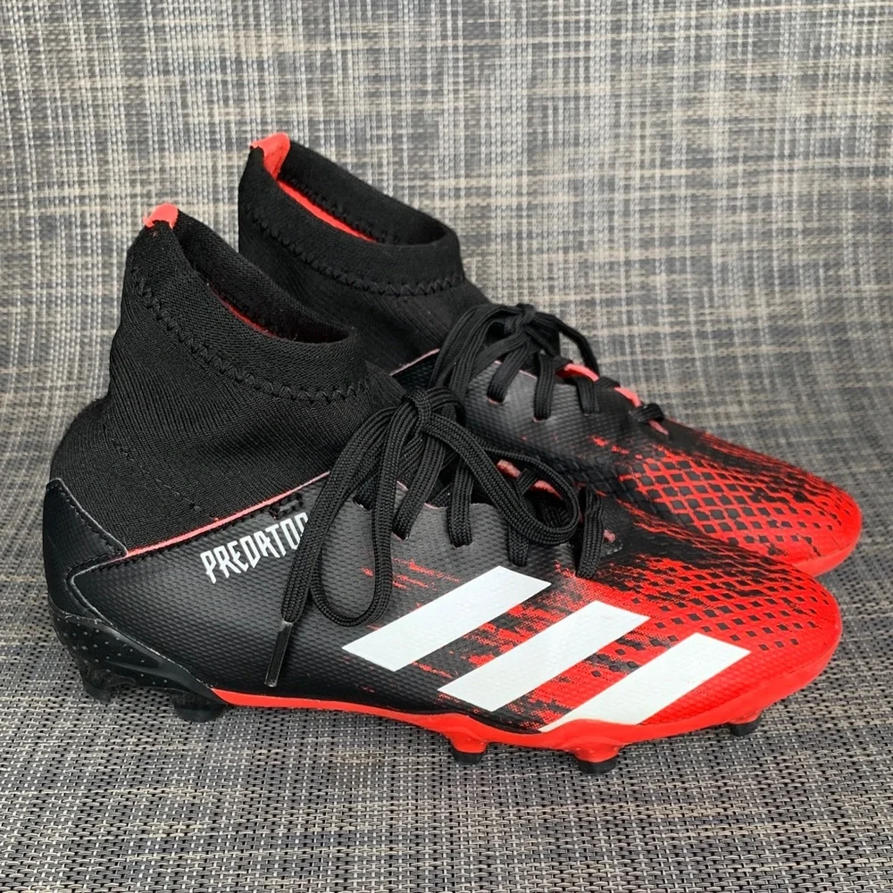 Adidas Kids Predator 20.3 FG J 'Black Active Red' Soccer Cleats size 1.5